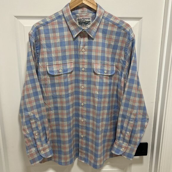 $165 Proper Cloth California Plaid Shirt XL Blue Rose Faded Cotton Long Sleeve - Picture 4 of 8